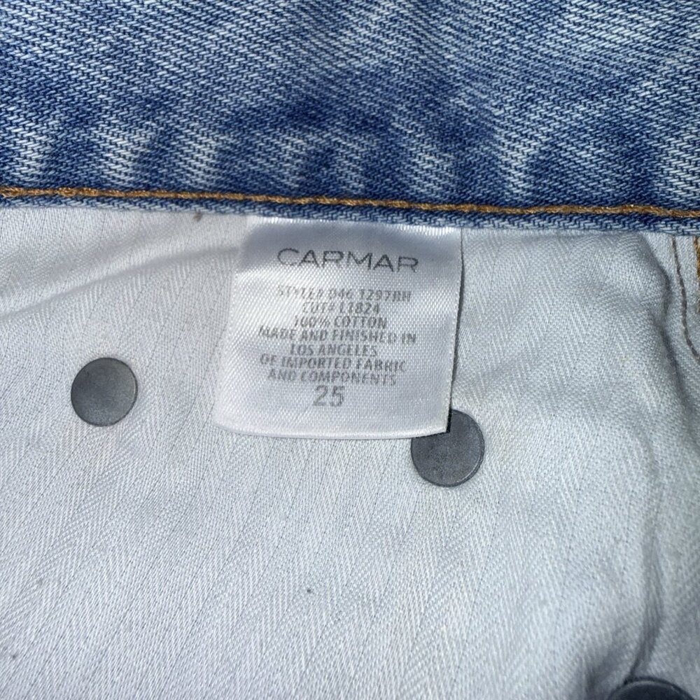 Carmar Colin Jean Skirt With Crystal Star Patches Size  25 MSRP $216 - Picture 8 of 10